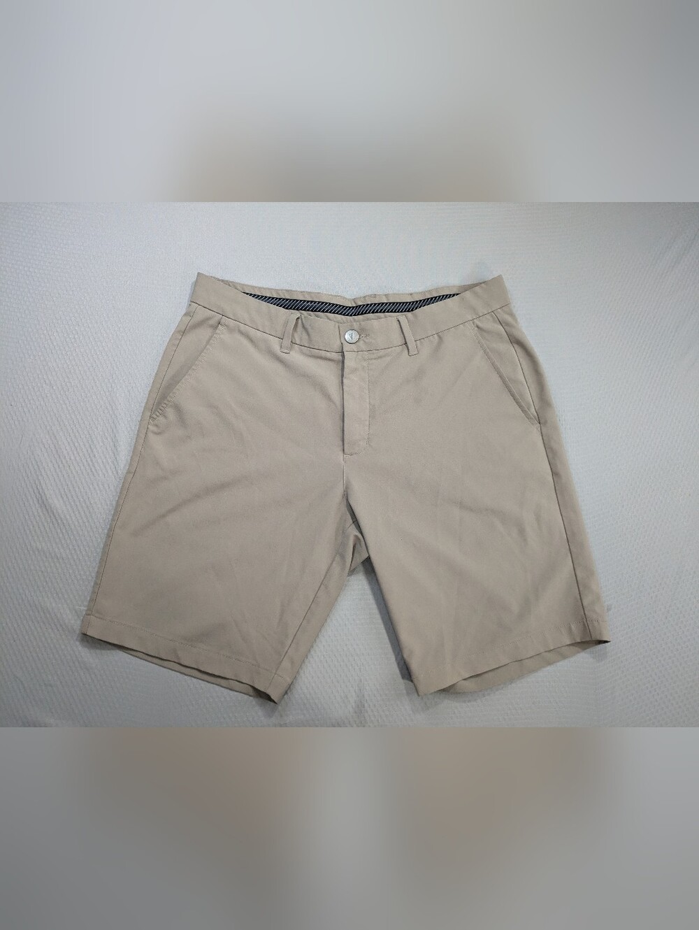 Primo Golf Shorts Mens 34 Beige 9" Lightweight Performance Stretch Chino